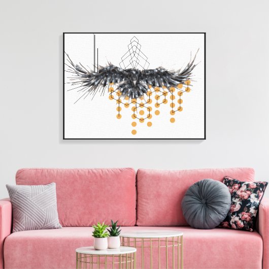 Crow Canvas Afdruk (Insitu (Woonkamer))