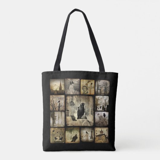 Crow Collage Art Tote Bag (Achterkant)