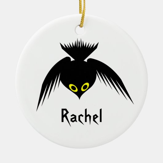 Crow Custom Gothic Medallion Keramisch Ornament (Voorkant)