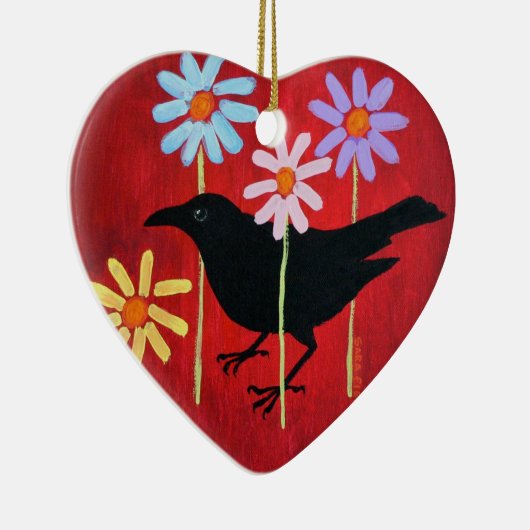 Crow & Daisies Ornament (Rechts)