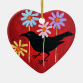 Crow & Daisies Ornament (Voorkant)