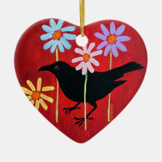 Crow & Daisies Ornament (Voorkant)