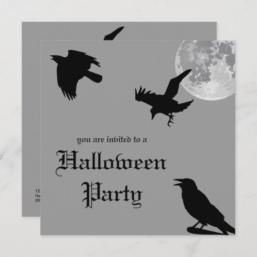 Crow Dance Halloween Party Invitation Kaart (Voorkant / Achterkant)