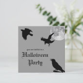 Crow Dance Halloween Party Invitation Kaart (Staand voorkant)