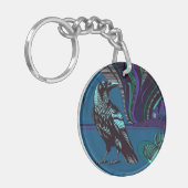 Crow Design Acryl Sleutelhanger Rond Paarse Blauw (Voorkant Links)