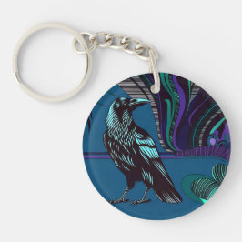 Crow Design Acryl Sleutelhanger Rond Paarse Blauw