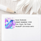 Crow Dreamcatcher Blauw Paarse Bloemen Etiket (Insitu)