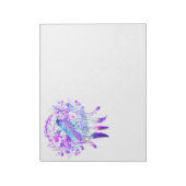 Crow Dreamcatcher Blauw Paarse Bloemen Notitieblok (Linkerzijde)