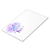 Crow Dreamcatcher Blauw Paarse Bloemen Notitieblok (Schuin)