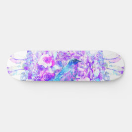 Crow Dreamcatcher Blauw Paarse Bloemen Persoonlijk Skateboard