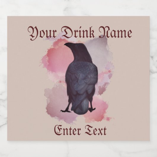 Crow Drink Label Sparkling Wijnetiket (Enkel label)