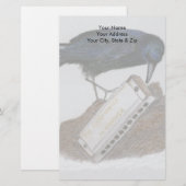 Crow en Harmonica Briefpapier (Voorkant / Achterkant)