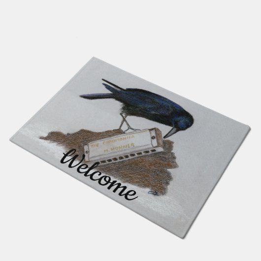 Crow en Harmonica Deurmat (Schuin)