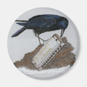 Crow en Harmonica Magneet (Voorkant)