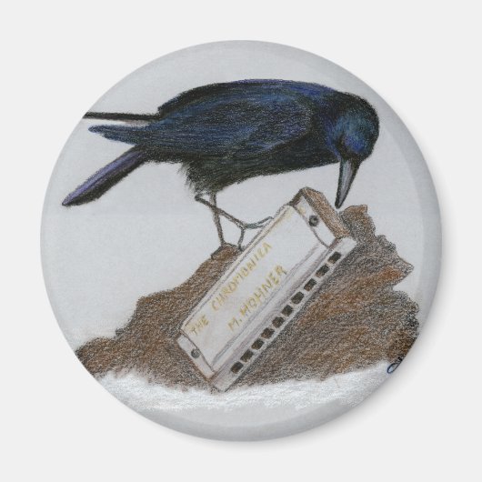 Crow en Harmonica Magneet (Voorkant)