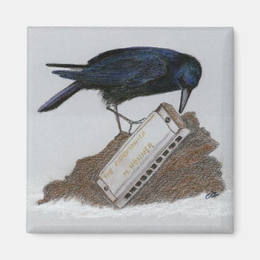 Crow en Harmonica Magneet (Voorkant)
