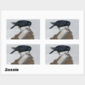 Crow en Harmonica Rechthoekige Sticker (Vel)
