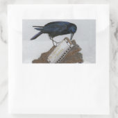 Crow en Harmonica Rechthoekige Sticker (Tas)
