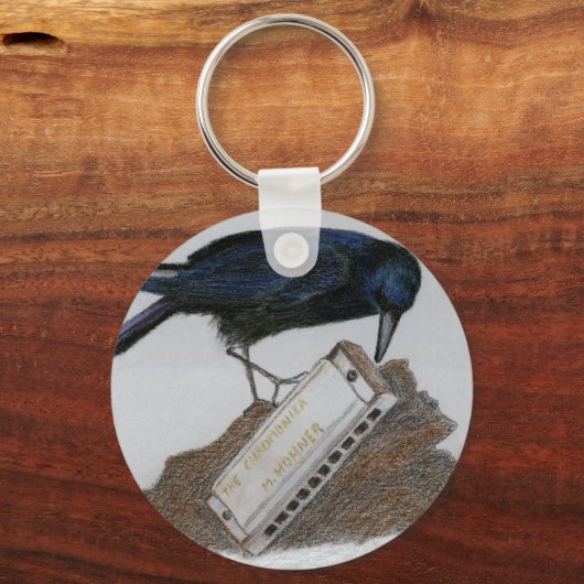 Crow en Harmonica Sleutelhanger (Achterkant)