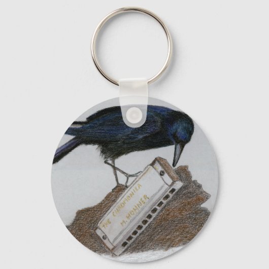 Crow en Harmonica Sleutelhanger (Achterkant)