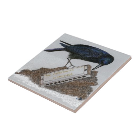Crow en Harmonica Tegeltje (Zijkant)