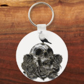 Crow en schedel sleutelhanger (Voorkant)