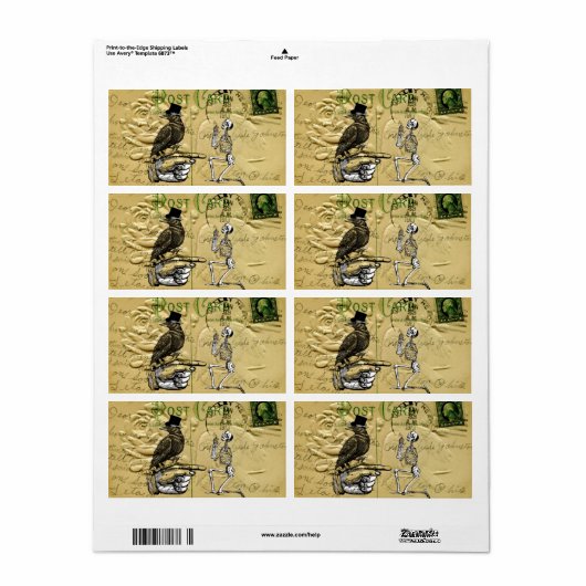 Crow en skelet etiket (Full Sheet)
