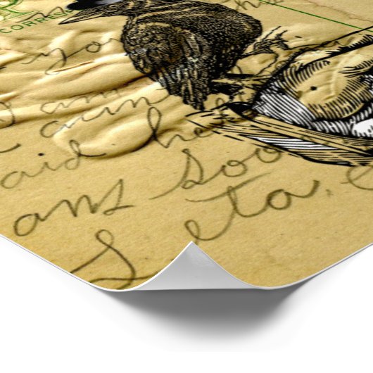 Crow en skelet poster (Hoek)