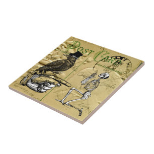 Crow en skelet tegeltje