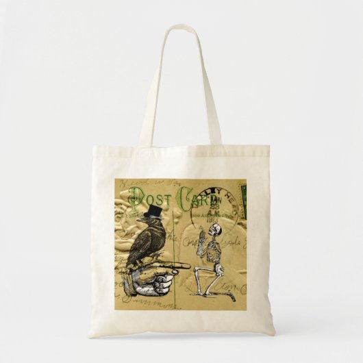 Crow en skelet tote bag (Voorkant)