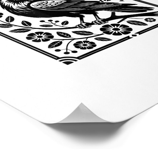 Crow, F-Caw-F Funny Bird Aesthetic Graphic Poster (Hoek)