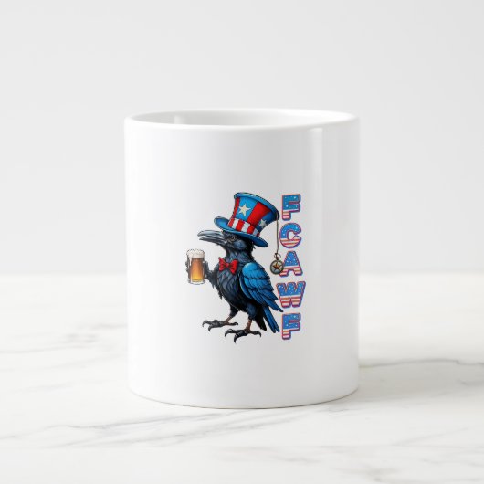 Crow, F-Caw-F Funny Bird Creative Casual Grote Koffiekop (Voorkant)