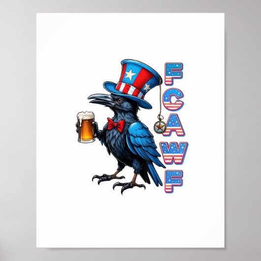 Crow, F-Caw-F Funny Bird Creative Casual Poster (Voorkant)