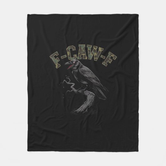 Crow F-Caw-F Funny Bird Fleece Deken (Voorkant)