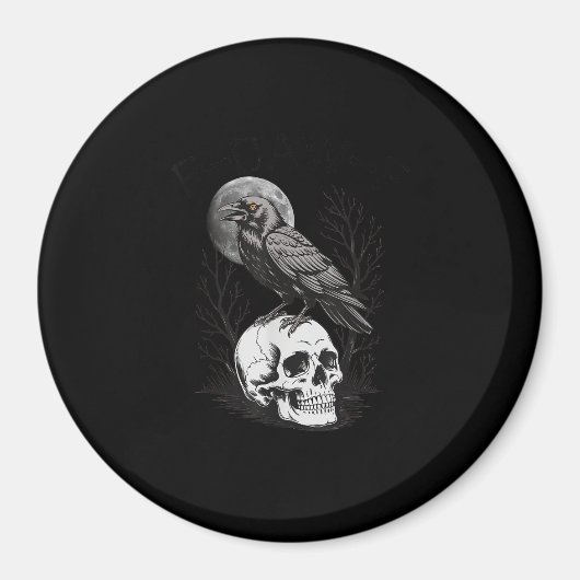Crow, F-Caw-F Funny Bird Moon Gothic Adult Humor C Magneet (Voorkant)