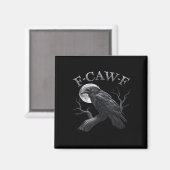 Crow F-Caw-F Funny Bird Moon Gothic Adult Humor Cr Magneet (Voorkant / Achterkant)