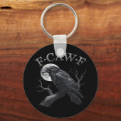 Crow F-Caw-F Funny Bird Moon Gothic Adult Humor Cr Sleutelhanger (Voorkant)