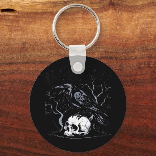Crow, F-Caw-F Funny Bird Moon Gothic Adult Humor Sleutelhanger (Voorkant)