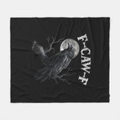 Crow F-Caw-F Funny Bird Moon Gothic Adult Humor Vi Fleece Deken (Voorkant (Horizontaal))