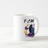 Crow F Caw F Funny Bird Moon Gothic Design Koffiemok (Voorkant rechts)