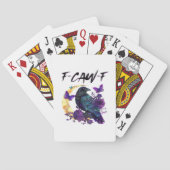 Crow F Caw F Funny Bird Moon Gothic Design Pokerkaarten (Achterkant)