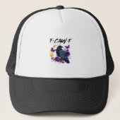 Crow F Caw F Funny Bird Moon Gothic Design Trucker Pet (Voorkant)