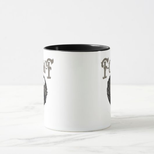 Crow, F-Caw-F Funny Bird Moon Gothic Retro Graphic Mok (Midden)