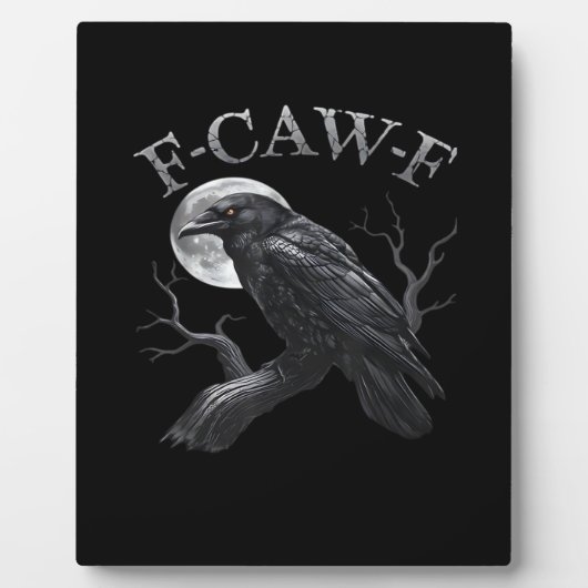 Crow F-Caw-F Funny Bird Moon Retro Classic Fotoplaat (Voorkant)