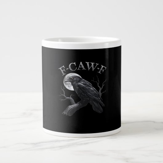 Crow F-Caw-F Funny Bird Moon Retro Classic Grote Koffiekop (Voorkant)