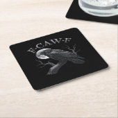 Crow F-Caw-F Funny Bird Moon Retro Classic Kartonnen Onderzetters (Schuin)