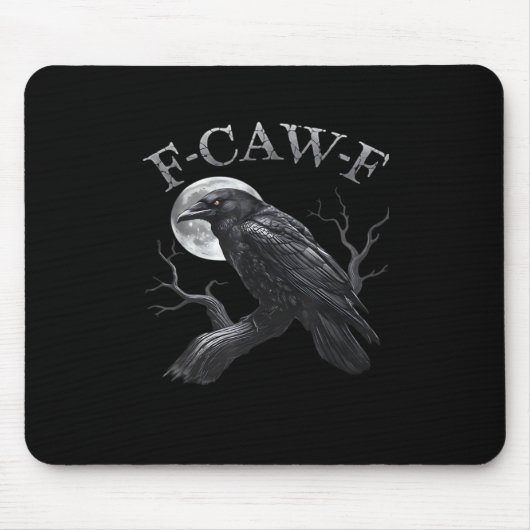 Crow F-Caw-F Funny Bird Moon Retro Classic Muismat (Voorkant)
