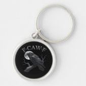 Crow F-Caw-F Funny Bird Moon Retro Classic Sleutelhanger (Voorkant)