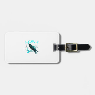 Crow F-Caw-F Funny Bird Retro Bagagelabel