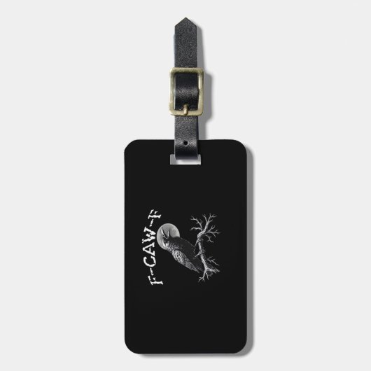 Crow F-Caw-F Funny Bird Retro Classic Bagagelabel (Voorkant verticaal)